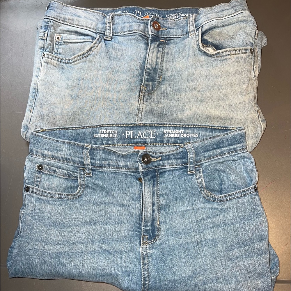 2 Pairs Children’s Place Boys Jeans Size 14 Straight Stretch Style